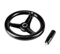 lvifloae Volant rond de 7,7 pouces avec poignée rotative, volant en plastique noir à 3 rayons pour fraiseuse, tour, perceuse à colonne
