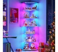 Lvifur 6 Niveaux 175cm de Haut Vitrine en Verre avec, Objets de Collection,Schwarz