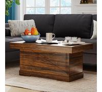 Lvifur Table basse avec espace de rangement pour table de salon, 55 x 100 x 46 cm, table basse avec rangement pour canapé et chambre à coucher