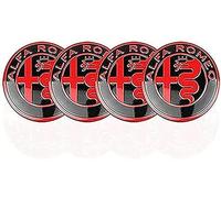 lvjiena 4 pièces Cache Moyeu pour 50mm Alfa Romeo Mito 147 156 159 166 Giulietta Spider Stelvio, Haute Qualité ABS Étanche Capuchons de Moyeu de Roue Centre de Jante Capuchons Badge Logo,A