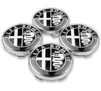 lvjiena 4 pièces Cache Moyeu pour Alfa Romeo 159 156 Giulietta Mito Giulia Spider Brera 60mm, Haute Qualité ABS Étanche Capuchons de Moyeu de Roue Centre de Jante Capuchons Badge Logo