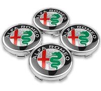 lvjiena 4 pièces Cache Moyeu pour Alfa Romeo Giulietta Spider GT Giulia Mito 147 156 159 60mm, Haute Qualité ABS Étanche Capuchons de Moyeu de Roue Centre de Jante Capuchons Badge Logo