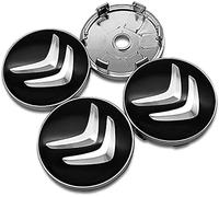 lvjiena 4 pièces Cache Moyeu pour Citroen C1 C2 C3 C4 C5 X C6 C8 60mm, Haute Qualité ABS Étanche Capuchons de Moyeu de Roue Centre de Jante Capuchons Badge Logo