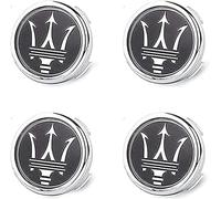 lvjiena 4 pièces Cache Moyeu pour Maserati 60 mm, Haute Qualité ABS Étanche Capuchons de Moyeu de Roue Centre de Jante Capuchons Badge Logo