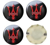 lvjiena 4 pièces Cache Moyeu pour Maserati 60mm, Haute Qualité ABS Étanche Capuchons de Moyeu de Roue Centre de Jante Capuchons Badge Logo