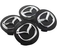lvjiena 4 pièces Cache Moyeu pour Mazda 3 2014-2018 52 mm, Haute Qualité ABS Étanche Capuchons de Moyeu de Roue Centre de Jante Capuchons Badge Logo