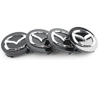 lvjiena 4 pièces Cache Moyeu pour Mazda 60mm, Haute Qualité ABS Étanche Capuchons de Moyeu de Roue Centre de Jante Capuchons Badge Logo