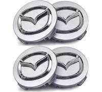 lvjiena 4 pièces Cache Moyeu pour Mazda CX-3 2018-2023, Haute Qualité ABS Étanche Capuchons de Moyeu de Roue Centre de Jante Capuchons Badge Logo,Silver-52mm