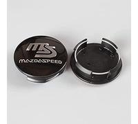lvjiena 4 pièces Cache Moyeu pour Mazda MazdaSpeed 56mm, Haute Qualité ABS Étanche Capuchons de Moyeu de Roue Centre de Jante Capuchons Badge Logo