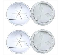 lvjiena 4 pièces Cache Moyeu pour Mitsubishi Pajero, Haute Qualité ABS Étanche Capuchons de Moyeu de Roue Centre de Jante Capuchons Badge Logo