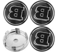 lvjiena 4 pièces Cache Moyeu pour Smart Brabus 60mm, Haute Qualité ABS Étanche Capuchons de Moyeu de Roue Centre de Jante Capuchons Badge Logo