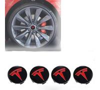lvjiena 4 pièces Cache Moyeu pour Tesla Model Y 60mm, Haute Qualité ABS Étanche Capuchons de Moyeu de Roue Centre de Jante Capuchons Badge Logo