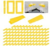 Lvjkes 100 Pièces Cale carrelage, Cale carrelage autonivelant, Réutilisable nivellement carrelage, Pour une mise à niveau précise des carreaux, Pas de débord (Jaune)