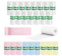 Lvjkes 24 rouleaux papier thermique,mini papier imprimante thermique,papier thermique autocollant appareil photo pour enfants instantané,chaque rouleau mesure environ 4 mètres/157 pouces (57 x 25 mm)