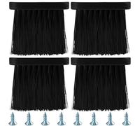 Lvjkes 4 pièces Brosse pour cheminée, Balai de Rechange pour cheminée, Manche en Bois, Brosse pour cheminée Domestique, poêle, Nettoyage de poêle, Longueur des Poils = 90 mm
