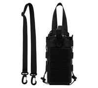 Lvjkes Porte Gourde Sac à Dos, Réglable Sac Gourde avec Ceinture, Compatibile Con il sistema Molle, Struttura in Nylon, Convient pour Le Camping, Les Voyages, la randonnée (Noir-D)