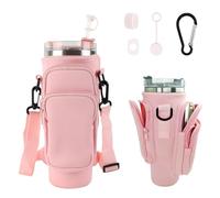 Lvjkes Sac pour Stanley Cup 1,2 L/40 oz, Sac Accessoire Stanley Cup avec Compartiment pour téléphone Portable, bandoulière réglable, pour Les Voyages, la randonnée et Le Cyclisme, Rose