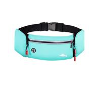 LVJMJ Ceinture de Course Multifonctionnelle avec Bande Réfléchissante, Sac Banane avec 3 Compartiments pour Deux Téléphones 7.2 Pouces, Version Bouteille D'eau Disponible, Ceinture Réglable, bleu