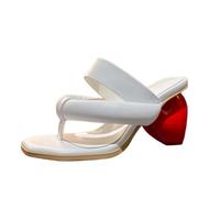 LVJMJ Sandales à bout en cuir véritable pour femme, sandales à talon bloc en forme de cœur, large sangle à bout ouvert, chaussures d'été à talons hauts, escarpins décontractés avec talon d'amour, noir