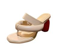 LVJMJ Sandales à bout en cuir véritable pour femme, sandales à talon bloc en forme de cœur, large sangle à bout ouvert, chaussures d'été à talons hauts, escarpins décontractés avec talon d'amour, noir