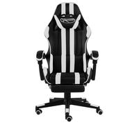 LVL - MEUBLE DE BUREAU - Fauteuil de jeux vidéo - Gaming Chair - et repose-pied - Noir et blanc Similicuir - 17.65 kg LL35