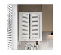 LVLDAWA Cache-Chauffe-Eau À Gaz, Cache-radiateur PVC avec Grille Et Étagère, Cache-radiateur avec Meuble De Rangement, pour Ouvertures De Tuyauterie(9.8X27.6X7.9IN)