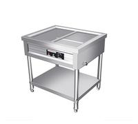 LVLDAWA Chauffe-Plats Professionnel, Table À Vapeur Électrique Ouverte Acier Inoxydable, Station Service Plats Chauds avec Contrôle Température Indépendant(80X66X80CM-3 Boxes)