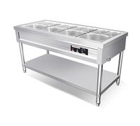 LVLDAWA Chauffe-Plats Professionnel, Table À Vapeur Électrique Ouverte Acier Inoxydable, Station Service Plats Chauds avec Contrôle Température Indépendant(150X66X80CM-12-1 Boxes)