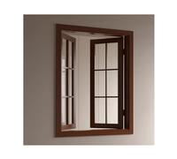 LVLDAWA Fenêtre Cabanon Montage Affleurant, Cadre Fenêtre Rectangulaire Bois avec Vitrage, Fenêtre Battant Isolante Ventilation Manuelle pour Salon Chambre(150x80cm)