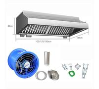 LVLDAWA Hotte Aspirante Professionnelle, Hotte Murale avec Éclairage Intégré, Système Ventilation pour Food Trucks Restaurants pour Postes Cuisson(100X80X40CM)