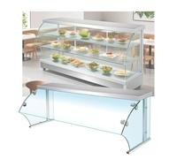 LVLDAWA Présentoir Boulangerie Commercial Présentoir Chauffant Verre pour Comptoir Boulangerie Housse Présentation Verre pour Buffet pour Boulangeries Restaurants(160X51X50CM)