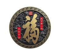 LVLDAWA Sculpture Décorative Murale Forme Personnage Fu Plaque Murale Style Chinois Rétro En Forme De Théière Pendentif Décoratif 3D Pour Entrée Maison(I)