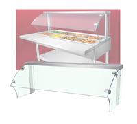 LVLDAWA Vitrine Boulangerie, Chauffe-Plats Comptoir Professionnel Écran Présentation Pain Verre Trempé Transparent Incurvé sur Trois Côtés pour Pizzas Poulet Frit(90X53X50CM)