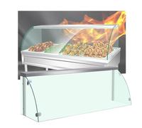 LVLDAWA Vitrine Boulangerie Chauffe-Plats Comptoir Professionnel Grand Présentoir Pain en Verre Trempé avec Couvercle Transparent pour Hamburgers Pizzas(120X53X50CM)