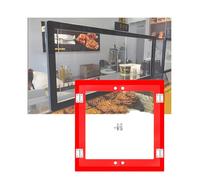 LVLDAWA Vitrine De Service pour Food Truck, Vitrines Coulissantes Acrylique pour Traiteurs, Vitrine Encastrée pour Snacks Et Food Trucks pour La Vente Service Caisse(Rosso,40X40CM)