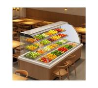 LVLDAWA Vitrine Réfrigérée Comptoir, Vitrine Pain Commerciale Verre Trempé Incurvé, Vitrine Rangement Transparente avec Porte Arrière Coulissante pour Café-Restaurant(160X53X50CM)