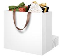 LVNRIDS 10 pièces Sac Cadeau extra larges Blanc, 43 x 13 x 32 cm Sac Cadeau Extra Grand de Luxe avec poignée et carte, Sacs Cadeaux pour Anniversaire Noël Fête de Mariage Saint-Valentin