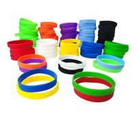 LVNRIDS 100 pièces bracelets en silicone, bracelet élastique en caoutchouc de fête de sport pour enfant multicolore