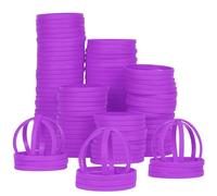 LVNRIDS 100 pièces Bracelets en silicone pour Adultes, 8 inch Bracelets en caoutchouc élastique pour le sport Cadeaux en vrac les fournitures pour enseignants Décorations de fête violet