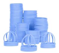 LVNRIDS 100 pièces Bracelets en silicone pour Adultes, 8 inch Bracelets en caoutchouc élastique pour le sport Cadeaux en vrac les fournitures pour enseignants Décorations de fête Bleu clair