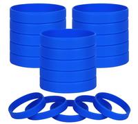 LVNRIDS 100 pièces bracelets en silicone vierges, bracelet élastique en caoutchouc de fête de sport pour Adulte Bleu