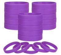 LVNRIDS 100 pièces bracelets en silicone vierges, bracelet élastique en caoutchouc de fête de sport pour Adulte Mauve