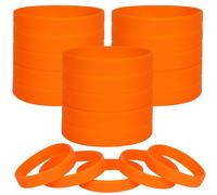 LVNRIDS 100 pièces bracelets en silicone vierges, bracelet élastique en caoutchouc de fête de sport pour enfant Orange