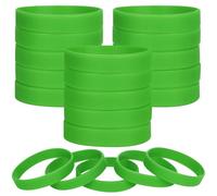 LVNRIDS 100 pièces bracelets en silicone vierges, bracelet élastique en caoutchouc de fête de sport pour Adulte Vert