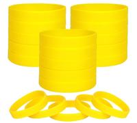 LVNRIDS 100 pièces bracelets en silicone vierges, bracelet élastique en caoutchouc de fête de sport pour enfant Jaune