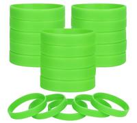 LVNRIDS 100 pièces bracelets en silicone vierges, bracelet élastique en caoutchouc de fête de sport pour enfant Vert clair