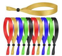 LVNRIDS 100 pièces Bracelets en tissu pour événements Multicolore, bracelets en tissu réutilisables ajustables, bracelets colorés pour festivals, concerts, clubs, fêtes