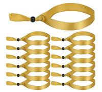 LVNRIDS 100 pièces Bracelets en tissu pour événements Or, bracelets en tissu réutilisables ajustables, bracelets colorés pour festivals, concerts, clubs, fêtes