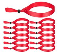 LVNRIDS 100 pièces Bracelets en tissu pour événements Rouge, bracelets en tissu réutilisables ajustables, bracelets colorés pour festivals, concerts, clubs, fêtes