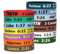 LVNRIDS 14 pièces Bracelets en silicone Chrétiens Inspirants, Bracelets en Caoutchouc Religieux pour Hommes Femmes Cadeaux pour l'église École Noël Pâques